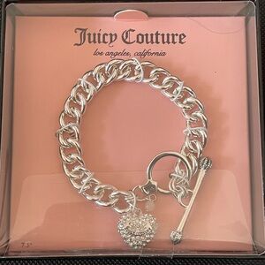 Juicy Couture Silver Bracelet with Heart Charm